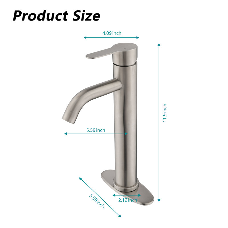 Single Handle Bathroom Vanity Sink Faucet, Brushed Nickel