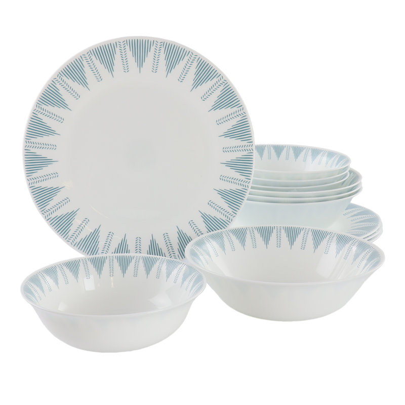 Gibson Glass Dinnerware Set - Service for 4, Blue