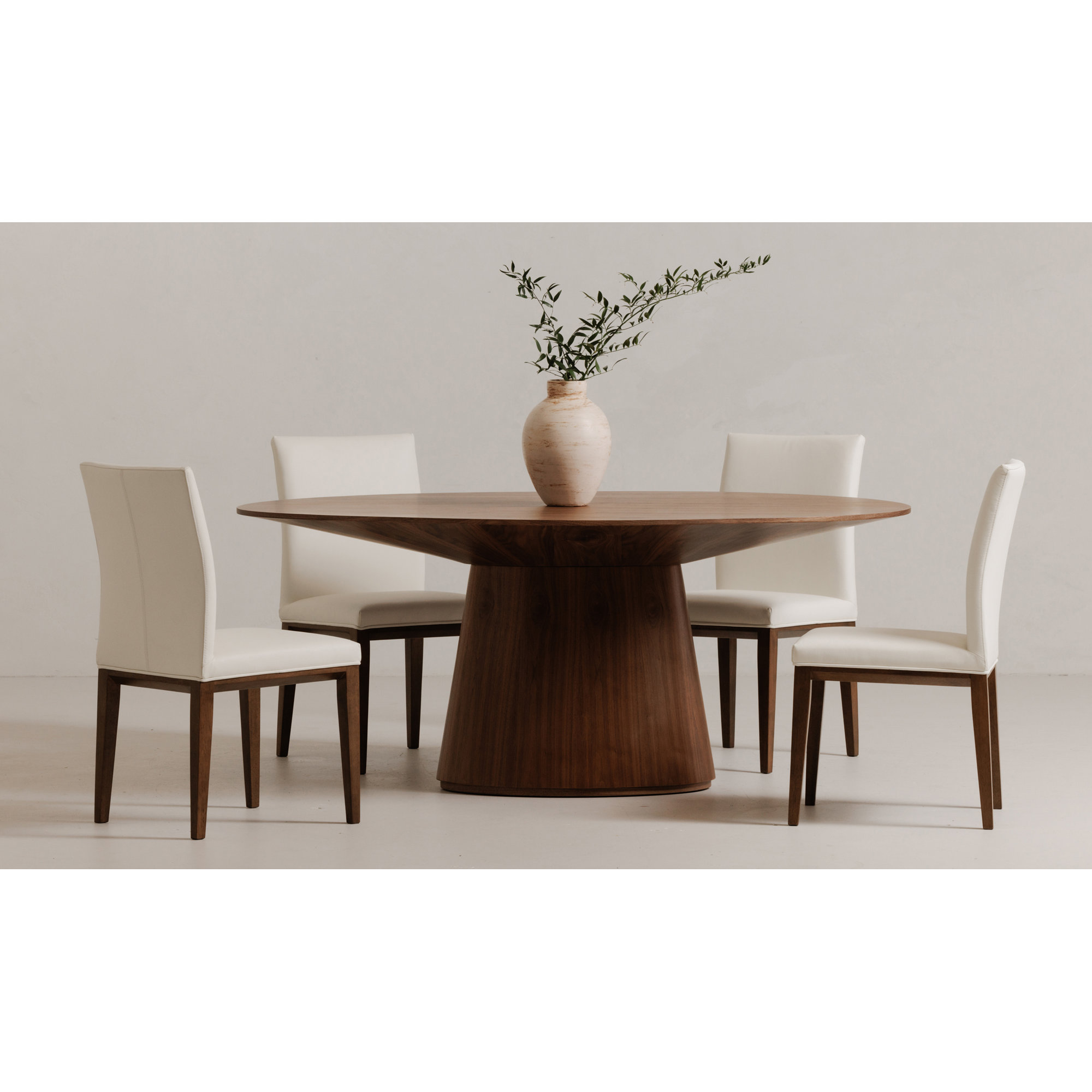 Royale Round Pedestal Dining Table , Walnut, 29.5" H x 43" W x 71" L