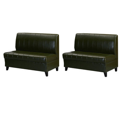 Retro Simple Restaurant Cafe Upholstered Benches Faux Leather Upholstered Bench