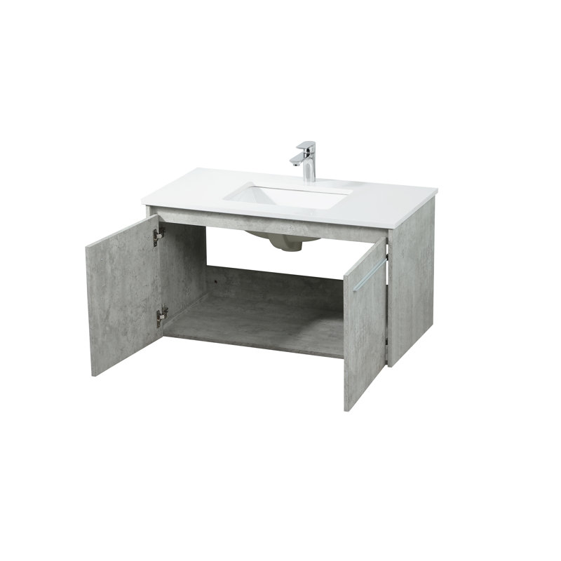  Ensemble de meuble-lavabo simple 36 po, Gris béton