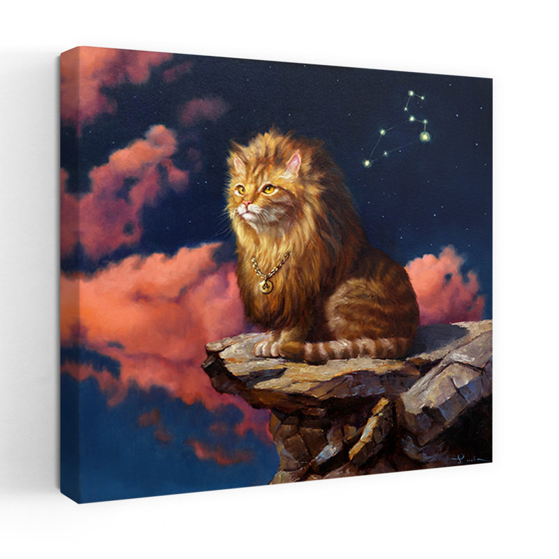 Lion, art urbain contemporain, H 32 po x l 32 po