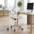 Armless Swivel Rolling Office Desk Chair With Comfortable PU Leather Padded Cushion For Home Office Study Workstation