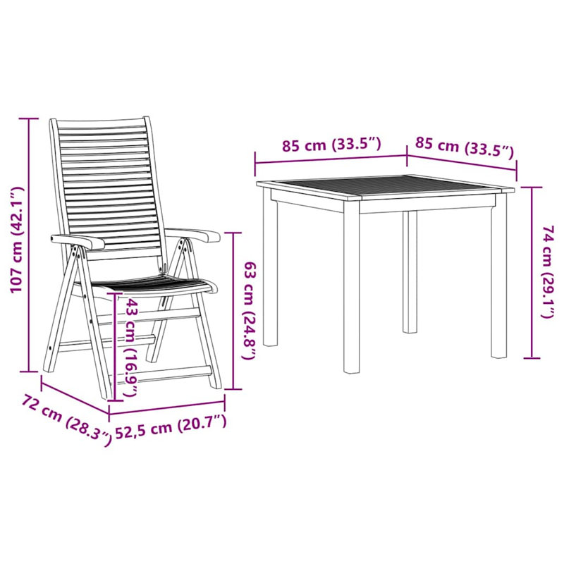 Patio Dining Set with, 2