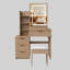 Meuble-lavabo moderne 31,5 po avec éclairage DEL et prise de courant | 4 tiroirs et plusieurs tablettes ouvertes, support pour sèche-cheveux, fauteuil inclus | Luminosité réglable, 3 modes de couleur-438285457