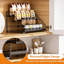 Black 4 Tiered Spice Rack Organizer for Cabinet, Tiered Adjustable Spice Shelf for Kitchen Countertop 2 Pcs