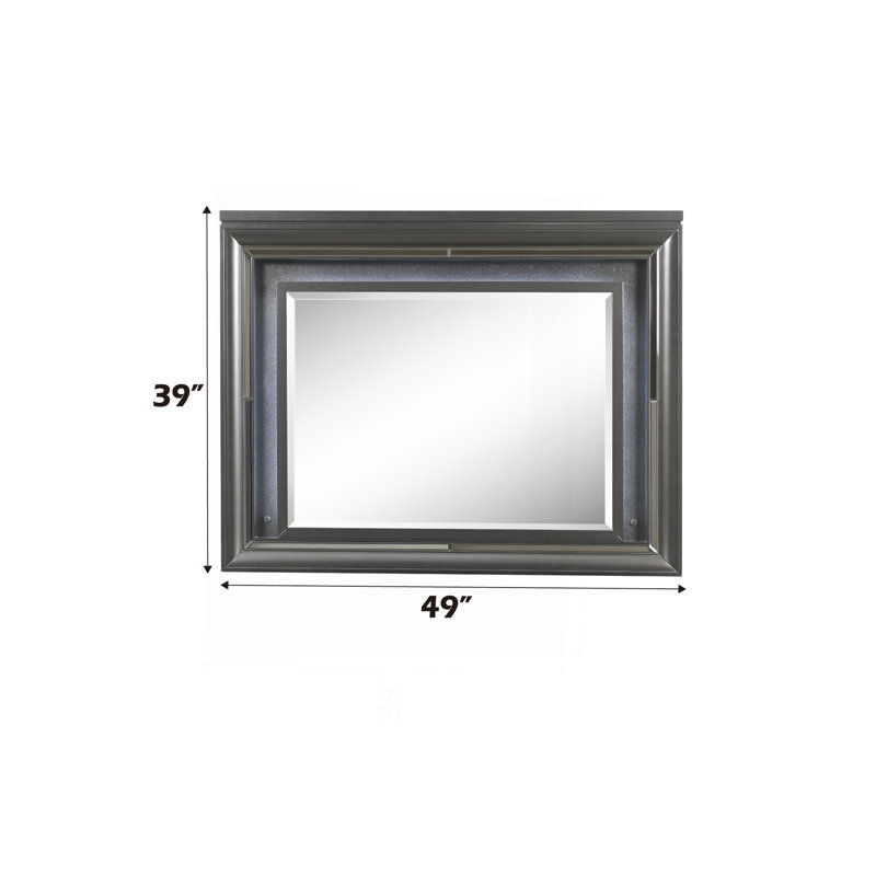 Miroir à finition gris métallique avec DEL