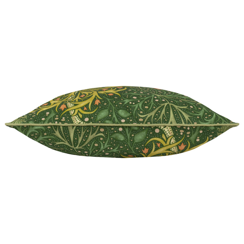 Seaweed Indoor / Outdoor Floral Square Cushion Cover, Green