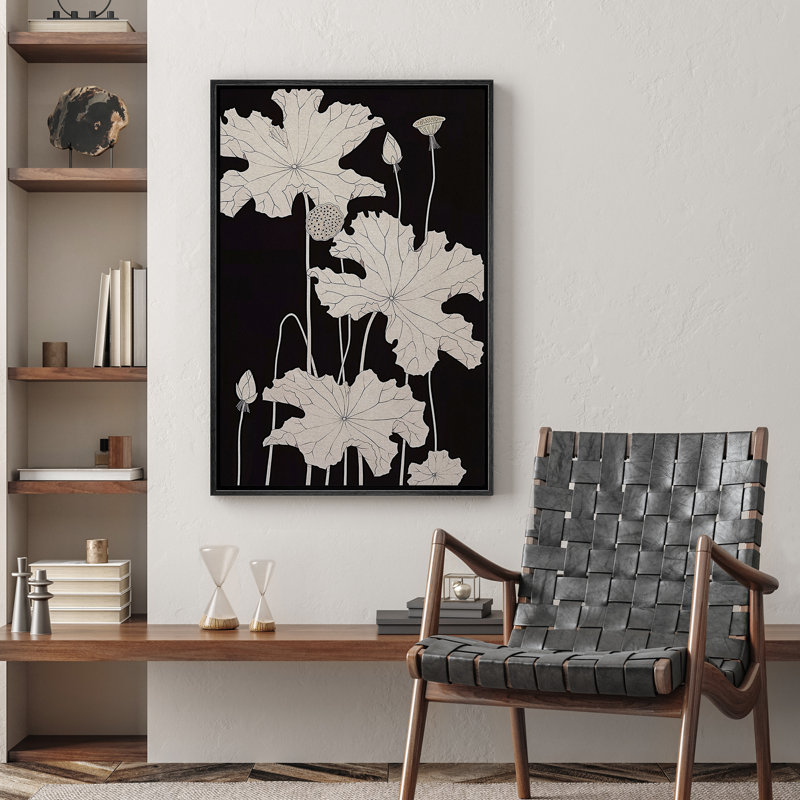 Impression sur toile encadrée de chambre à coucher noire et blanche, H 36 po x l 24 po, Noir, noir, noir, noir