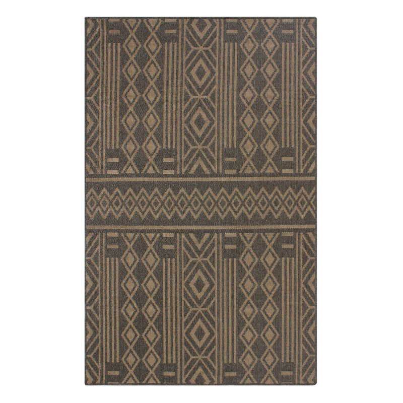 Tapis d'extérieur tissé à motif géométrique Tribal
