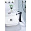 Robinet de lavabo pour salle de bain à poignée simple Waterfall Spout, noir mat, acier inoxydable avec bonde escamotable sans trop-plein-124241863