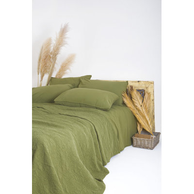 Ensemble de housse de couette 100% coton 3 pièces Eliette Green