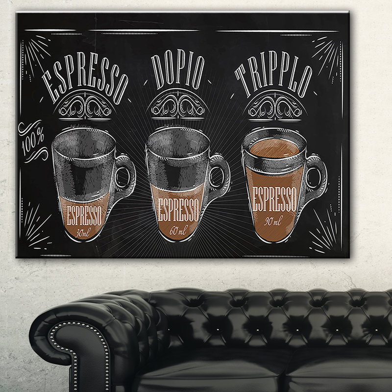 " Espresso Kraf Black ", 30" H x 40" W x 1" D