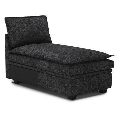 Luna Chenille Storage Chaise For Modular Sectional Sofa