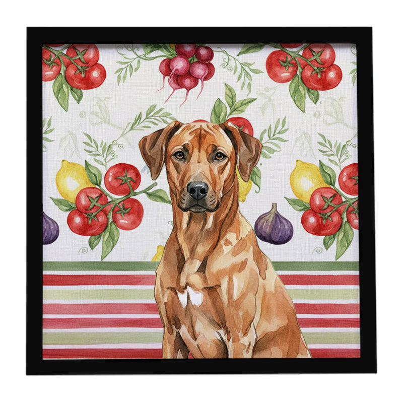 Rhodesian Ridgeback Vegetables Framed Metal Print