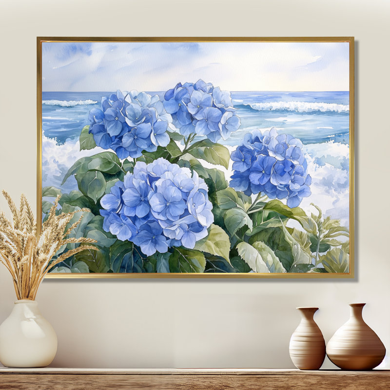 Ioab - Floral Wall Art, H 34 po x l 44 po, Impression encadrée flottante, Doré