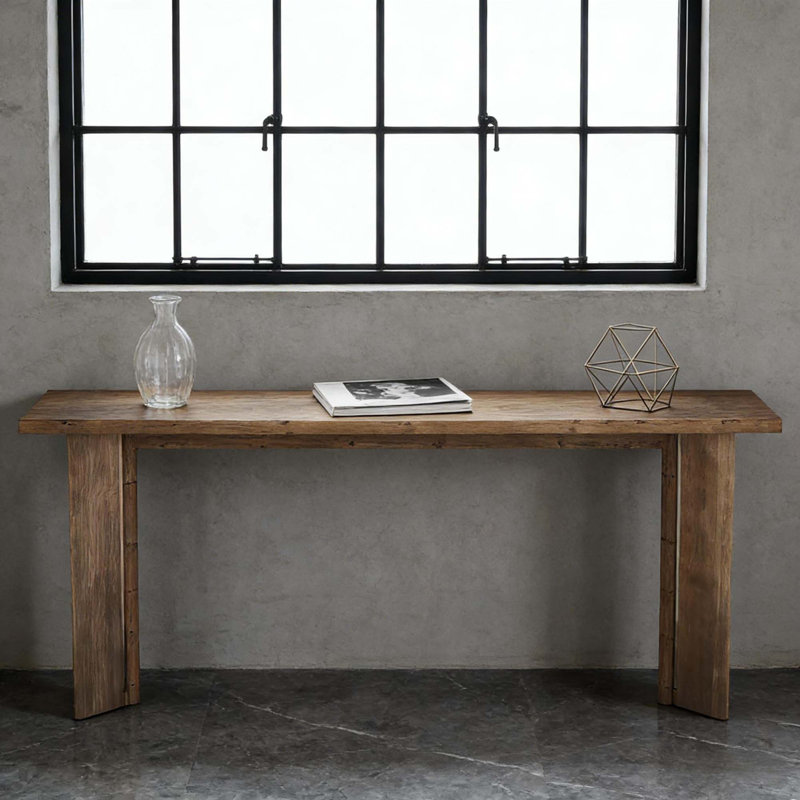Console chic en bois massif pour vestibule et canapé