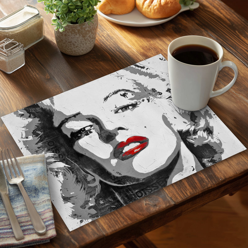 Marilyn Monroe Gray Polyester Placemat - Bathroom Decor