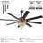 72" Crystal Ceiling Fan Fandelier With Lights - Modern Outdoor Fans With Remote Control-34173872