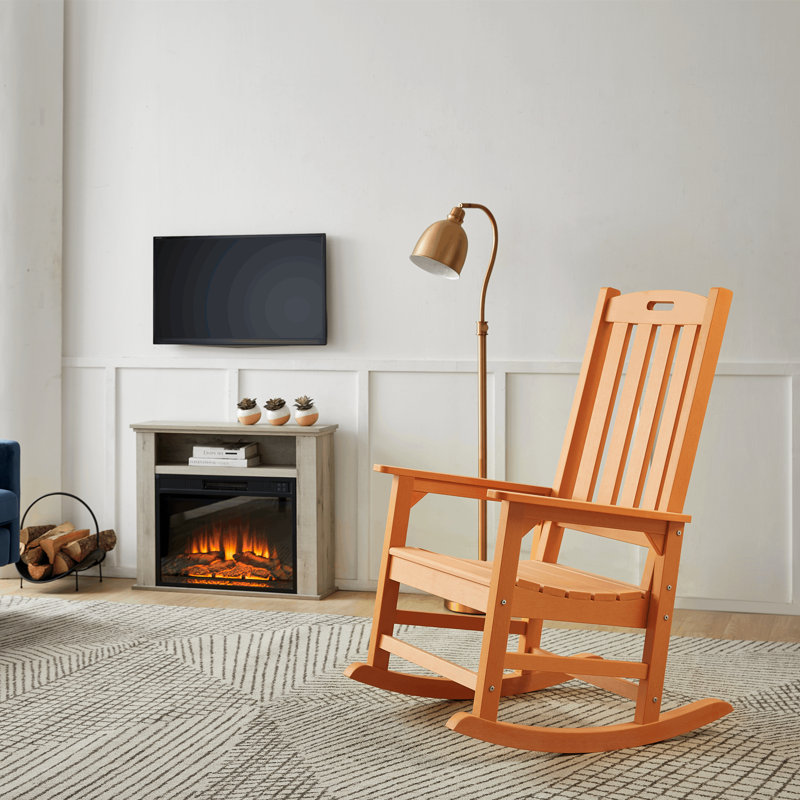 Chaise berçante d'extérieur Kiomara, Orange, Individuel