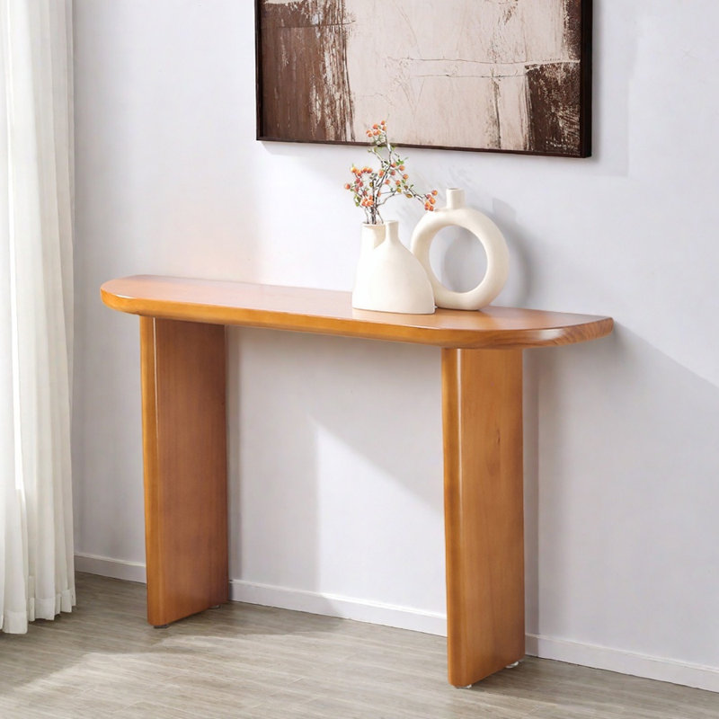 Console Modern Minimalist, Noyer clair, H 29,5 po x l 63 po x P 11,8 po