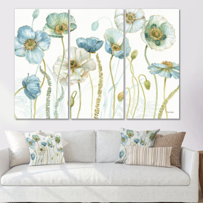 " My Greenhouse Cottage Flowers IV " 3 - Pieces Painting Print