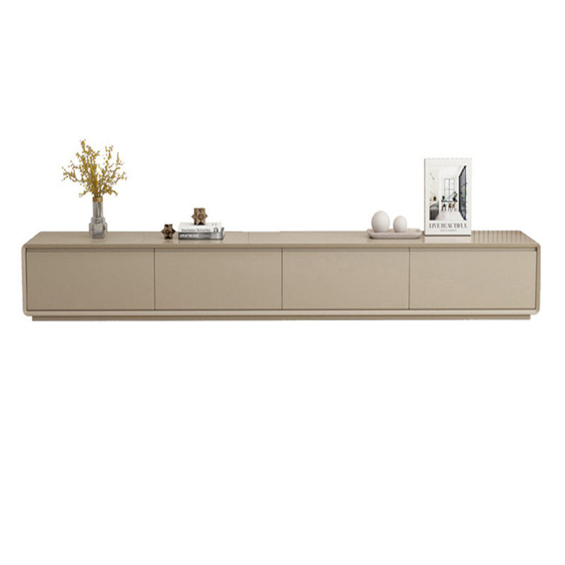 Meuble télé moderne en bois massif avec quatre tiroirs, H 13,78 po x L 86,61 po x l 15,75 po
