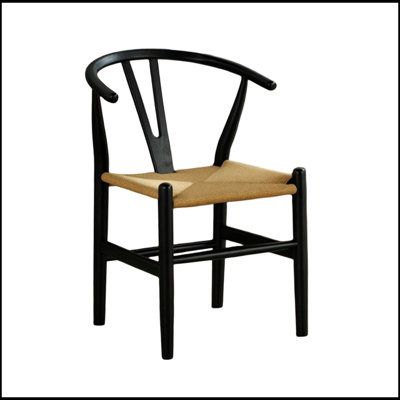 Ensemble de 2 chaises d'appoint de style Mid-Century moderne avec structure en bois d'hévéa et dossier incurvé pour un repas confortable