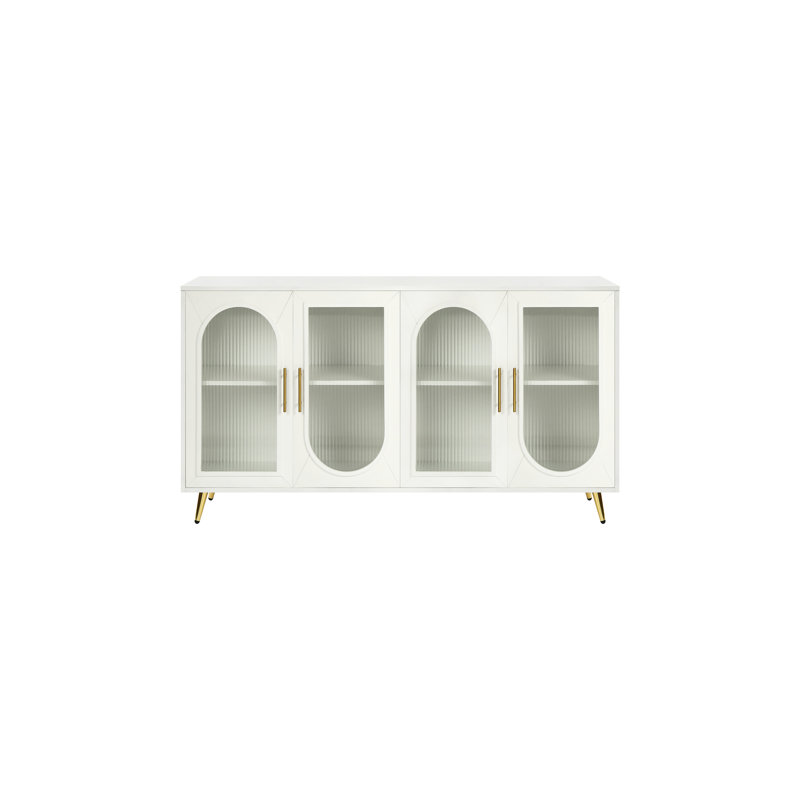 65+ Inch Tv Console, Wood Storage Cabinet With Adjustable Shelves, Antique White Bedroom Contraption Stand For Large Tvs, Milky Accessory