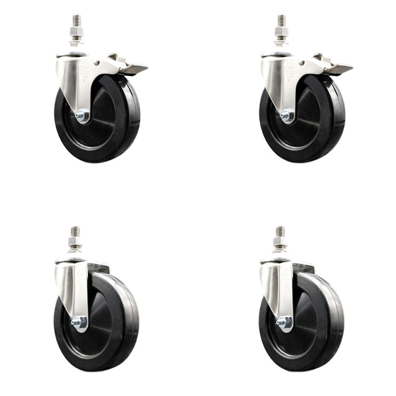 4 Piece Soft Rubber Swivel Caster Set