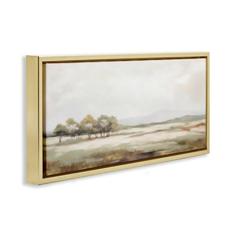 Art mural sur toile flottant avec paysage champêtre isolé, design par Irena Orlov, H 11 po x l 25 po