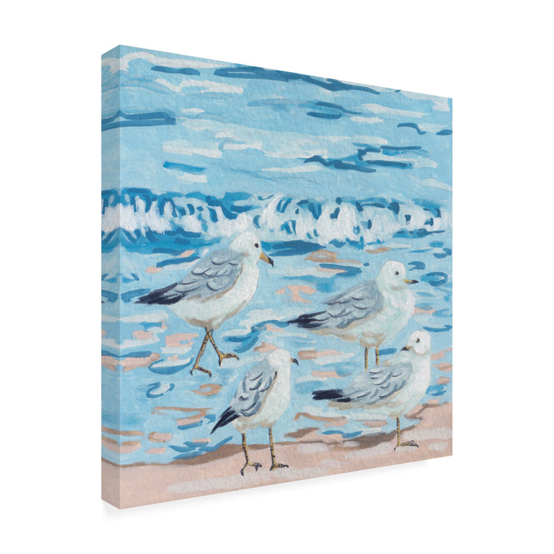 Oiseaux mouette I sur toile, H 14 po x l 14 po x P 2 po