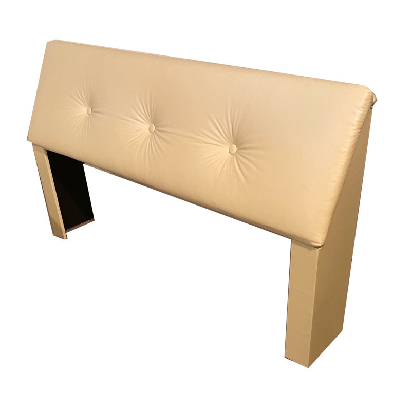 Taryiah Upholstered Headboard, California King, Ivory Faux Leather