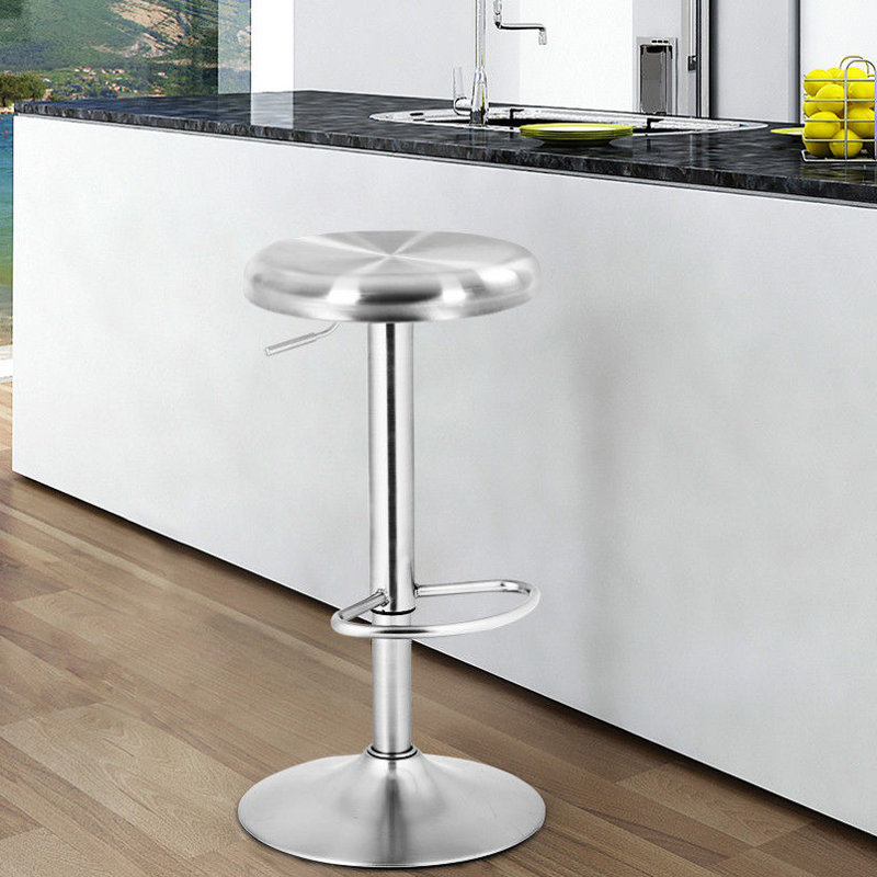 Silvia Swivel Adjustable Height Counter Stool with Metal Frame