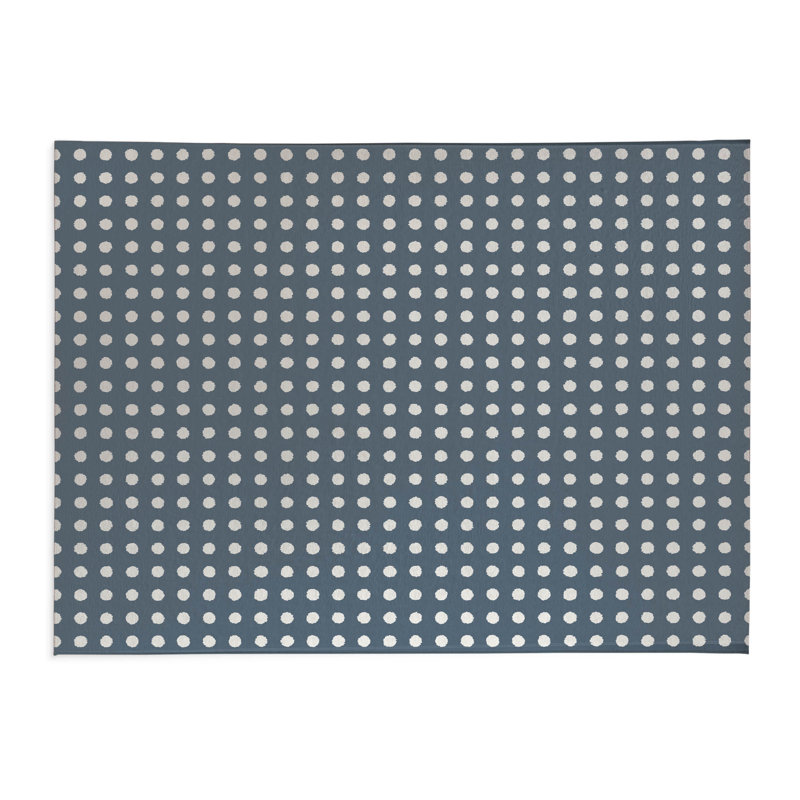 Tapis de cuisine léger et antidérapant Dot Doted, Bleu, Rectangulaire 3 pi x 5 pi