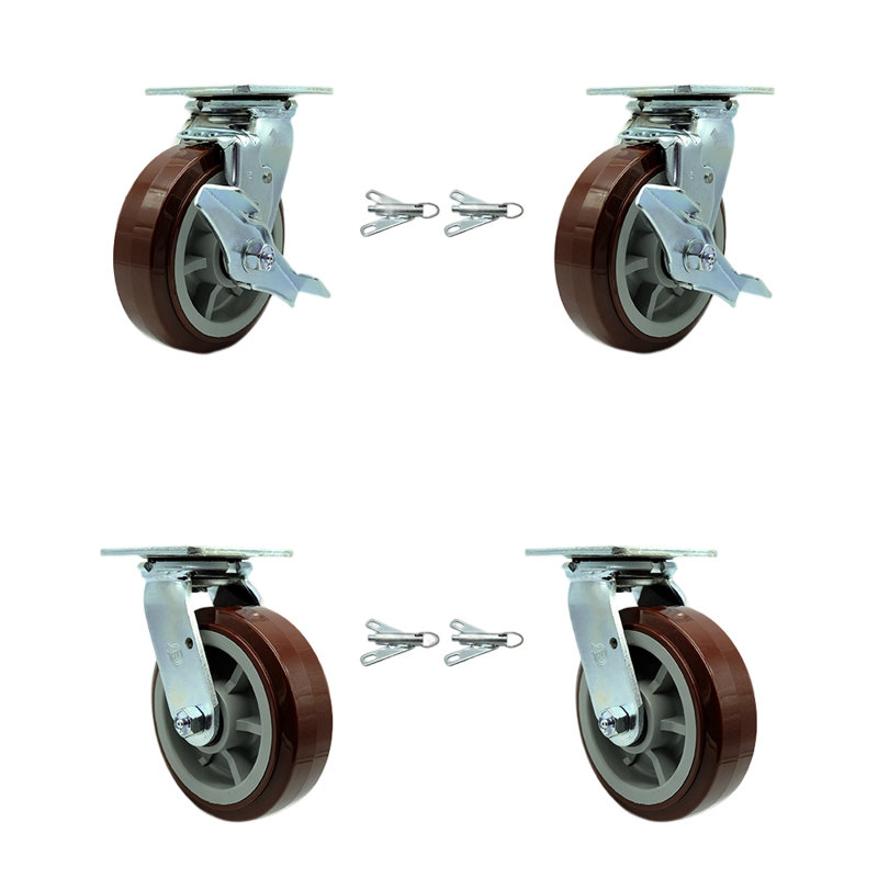 Ensemble de 4 roulettes en polyuréthane