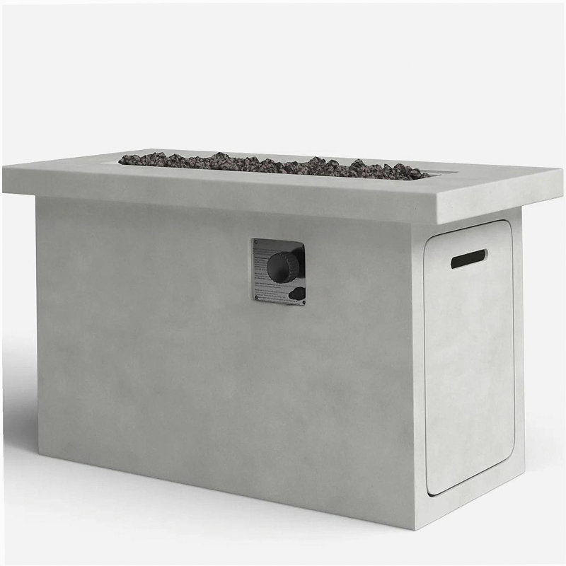 Table de fosse d'extérieur en béton au propane / gaz naturel H 24 po, Gris
