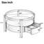 Table basse ronde en bois massif avec plateau de rangement en verre massif, table de centre circulaire moderne Mid-Century à 2 niveaux, table basse en bois de noyer