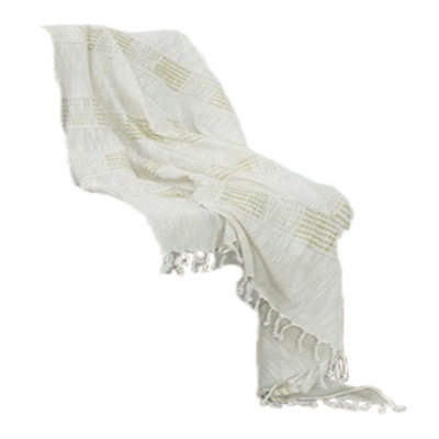 Jeté en coton naturel tissé