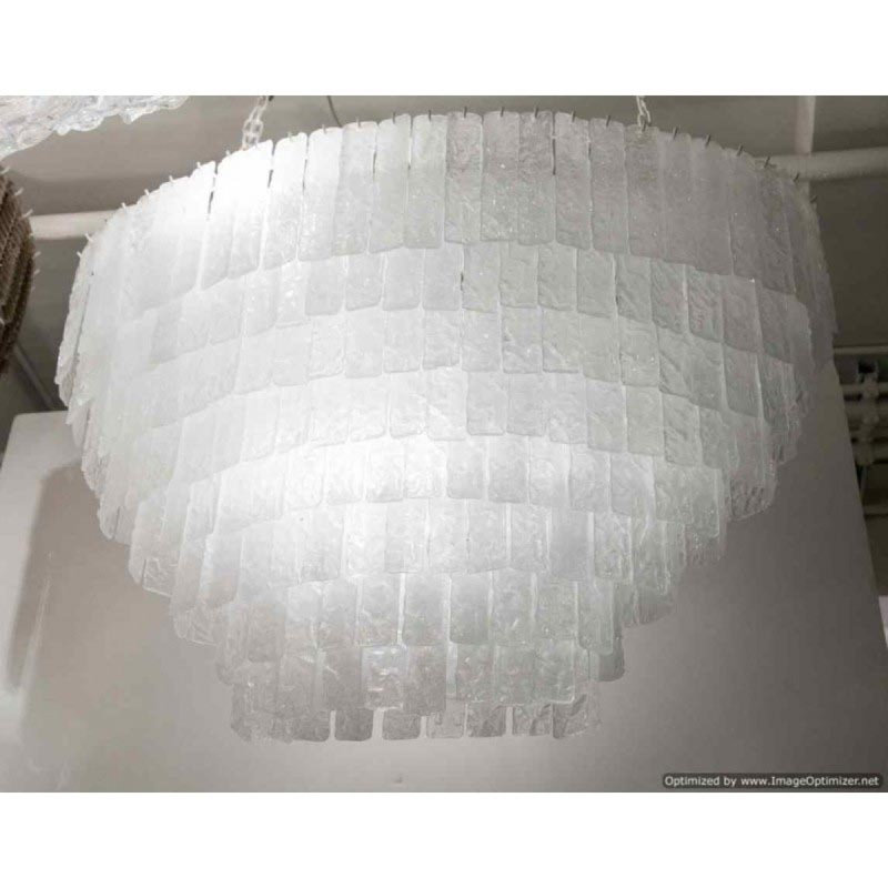 Lustre Venetian Light Pulegoso, Transparent, 30” Wide x 32” Height, Nickel poli