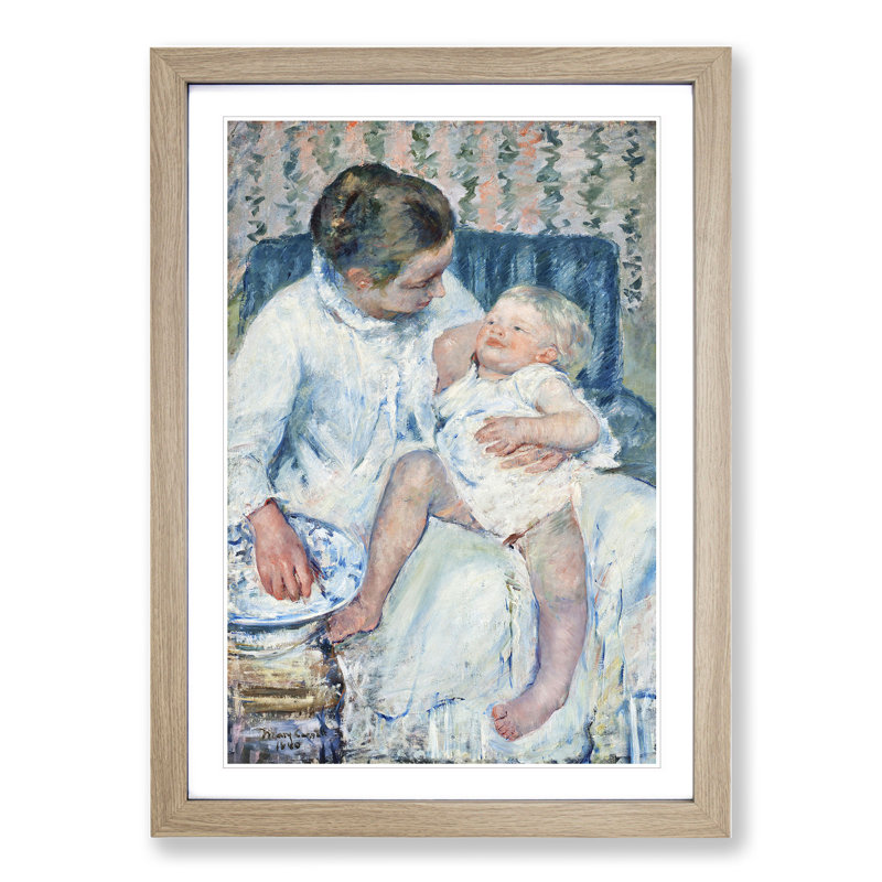 Mother and Child Vol.2 by Mary Cassatt - Picture Frame Painting, Oak Framed, 65cm H x 48cm W x 2cm D