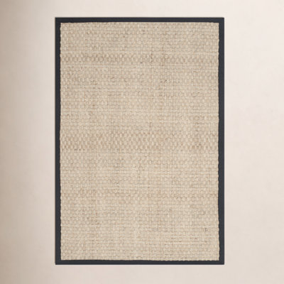 Natural Black Seagrass Rug