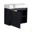 Meuble-lavabo mural 28 po avec lavabo en céramique et porte à fermeture en douceur, emballage KD