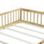 Lit grand format avec clôture, porte, lit en bois d'hévéa avec garde-corps de sécurité-386116569