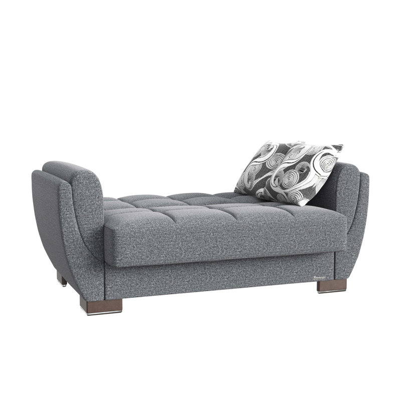 Causeuse convertible rembourrée avec rangement en polyester