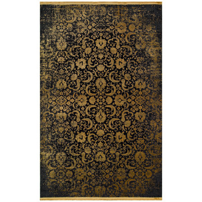 Tapis luxueux en bronze, 6,6 x 9,5 pieds | 100% viscose / acrylique, hauteur de poils de 0,2 po | Tissé à la machine, 2,4 lb / pi2 | Facile à nettoyer avec l'aspirateur et le détachant | Élégante décoration intérieure pour le salon et la chambre à coucher