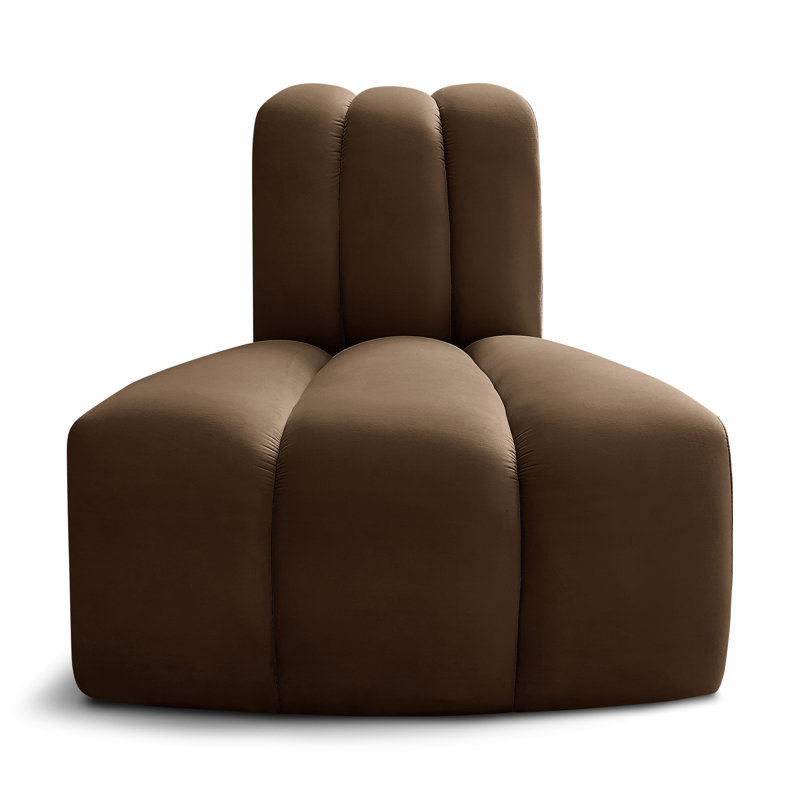 Ishna Velvet Side Chair, Brown Velvet