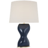 Thomas O'Brien Misaki 28" Table Lamp in Sandy Midnight with Linen Shade