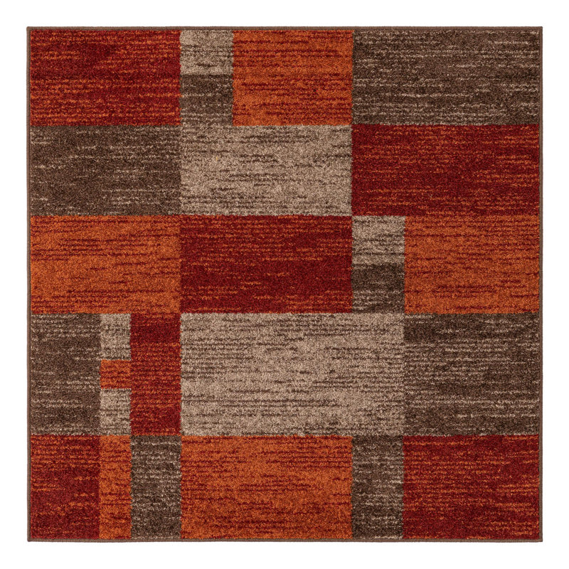 Tapis brun foncé Alair, Carré 5 pi