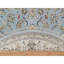Tapis oriental rond bleu clair 7 pi 9 po x 7 pi 9 po Nain avec motif de médaillons de fleurs, laine douce et soie, velours doux, 250 KPSI